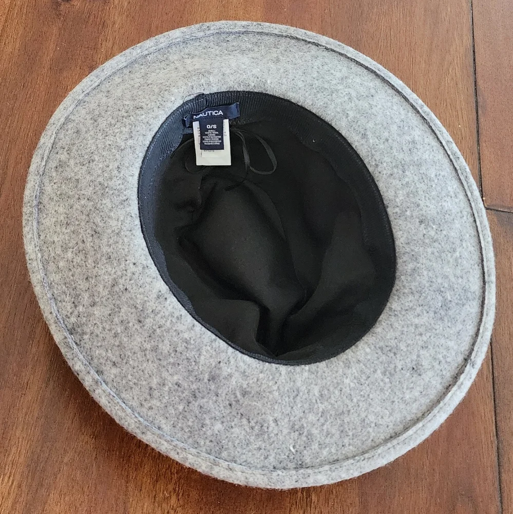 Nautica Grey Wool With‎ Faux Suede Braided Hatband Sz S